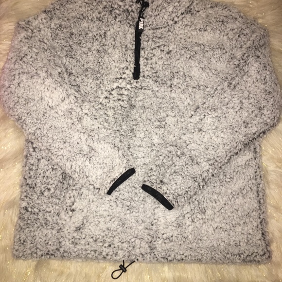 VS PINK Marl Grey Sherpa Quarter Zip - Picture 2 of 8